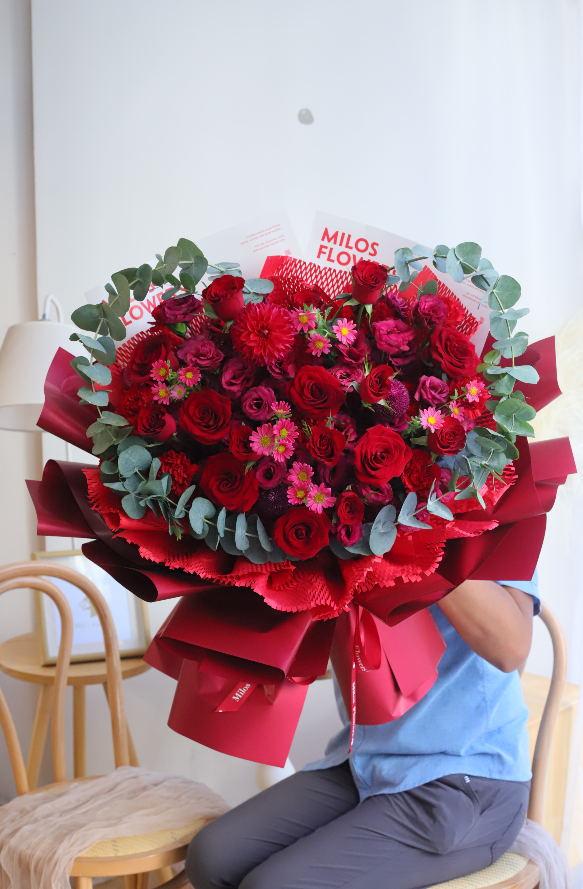 RED THOUGHTFUL SURPRISE