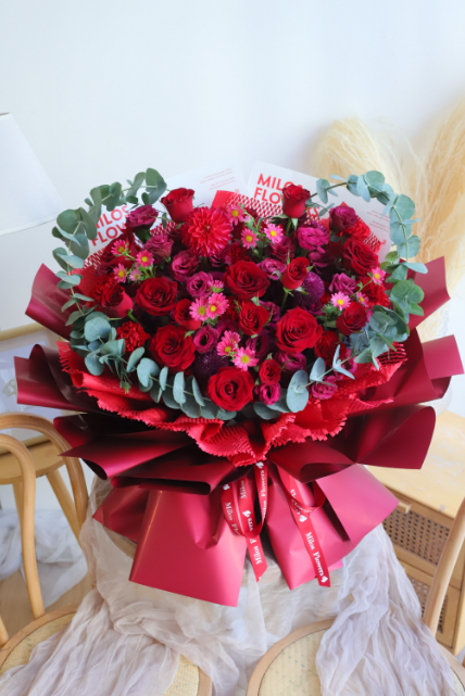 RED THOUGHTFUL SURPRISE