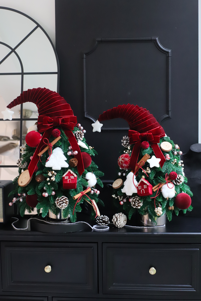 RED ARTIFICIAL CHRISTMAS TREE