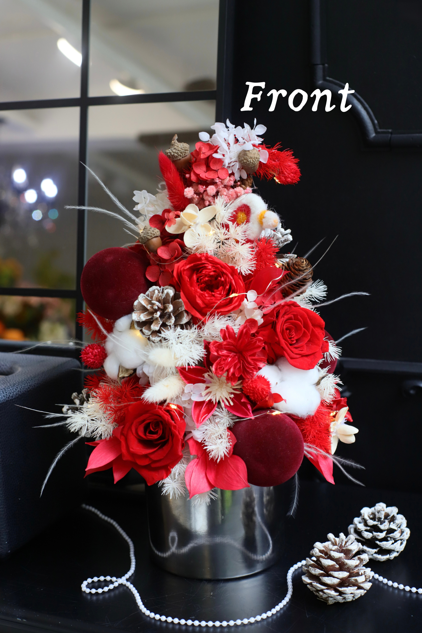 RED PRESERVED CHRISTMAS TREE